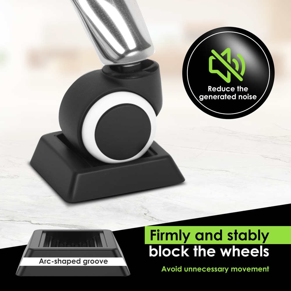 Non Slip Office Chair Wheel Stoppers Caster Cups Floor Protectors Set 2