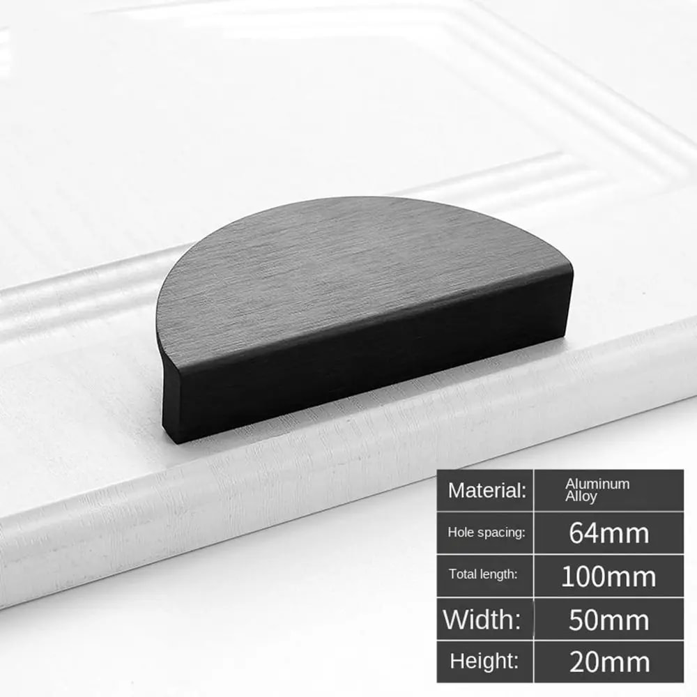 Modern Hidden Cabinet Handle Half Moon Drawer Pull 6