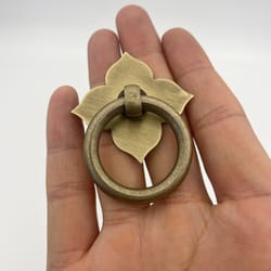 antique brass leaf cabinet handle vintage drawer pull knob