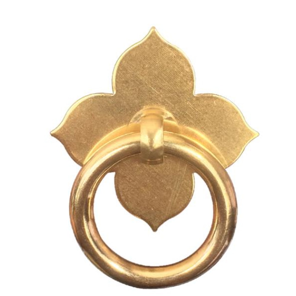 Antique Brass Leaf Cabinet Handle Vintage Drawer Pull Knob