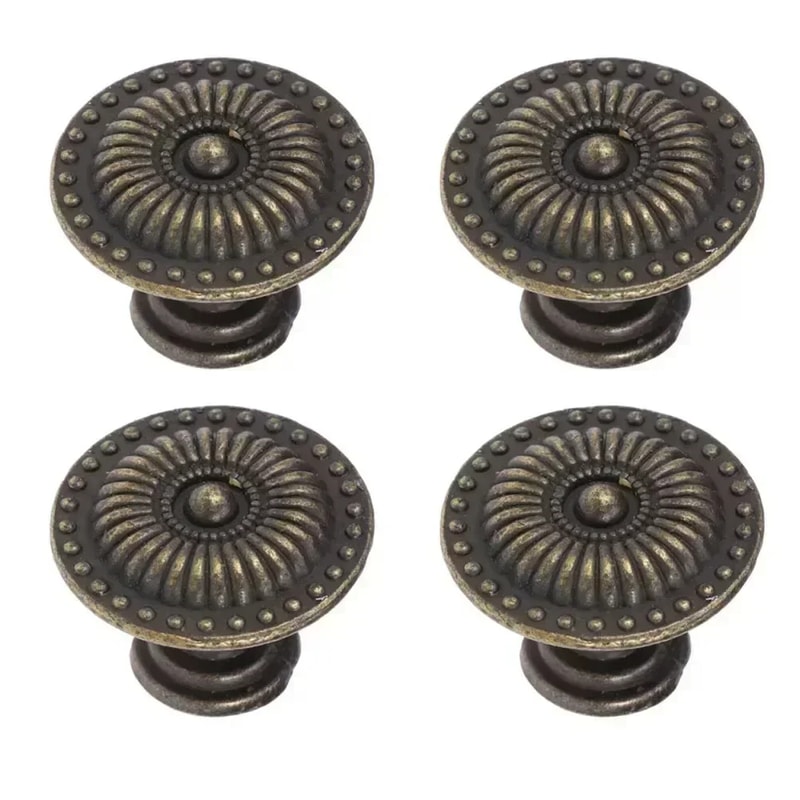 Antique Bronze Cabinet Knobs Set Vintage Drawer Pulls for Dresser Cupboard and Jewelry Box