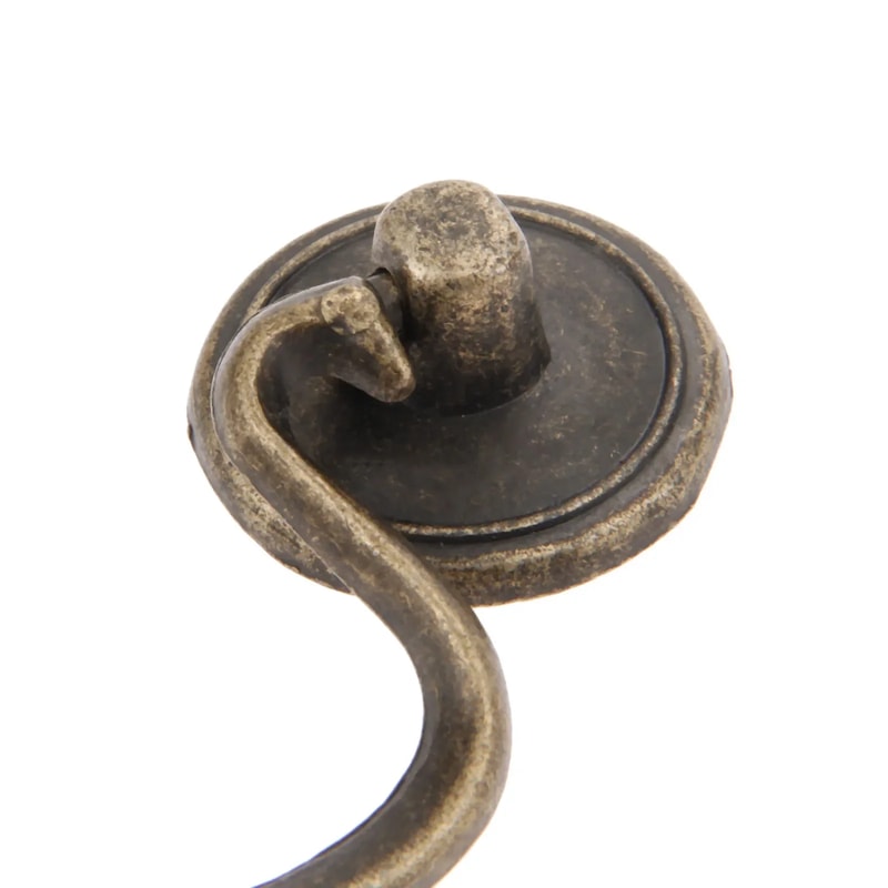 Vintage Antique Bronze Cup Drawer Pull Cabinet Handle 3