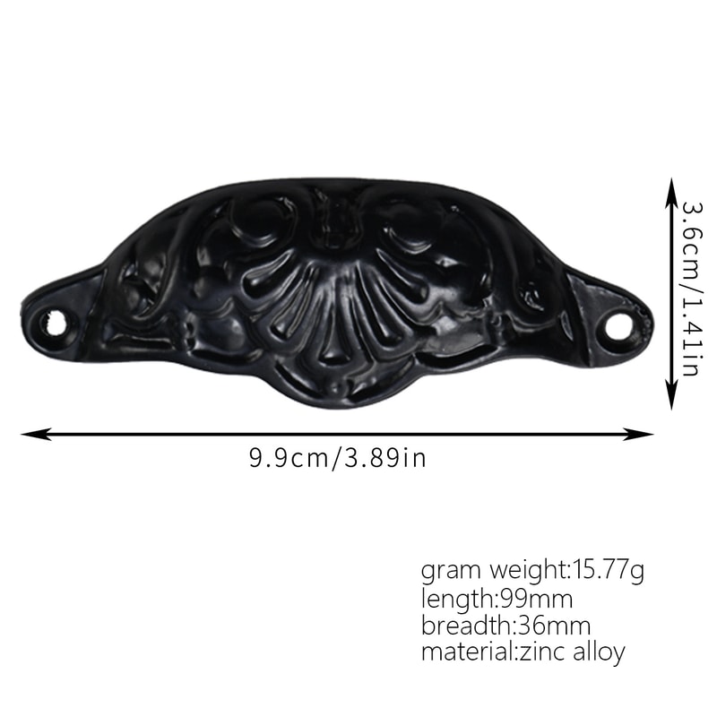 Vintage Iron Half Moon Drawer Pull Antique Cabinet Bin Handle 2