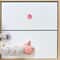 Pink Rose Ceramic Cabinet Knobs Set with Gold Accent