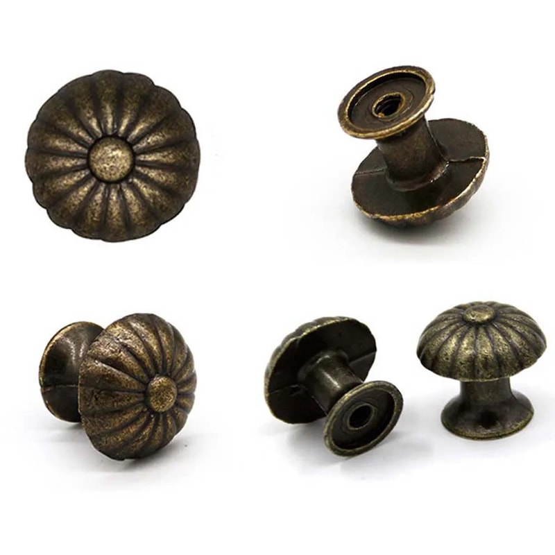 Vintage Wooden Drawer Handles Set Antique Cabinet Knobs for Furniture Upgrade
