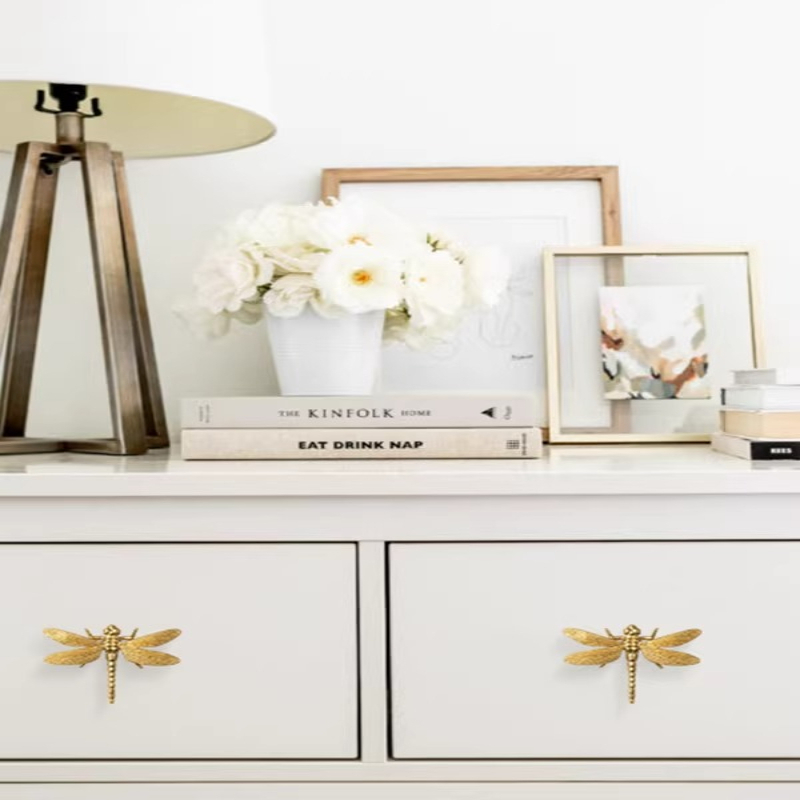 Luxury Dragonfly Cabinet Pull In Gold Brass For Drawers Cabinets And Wardrobes 4