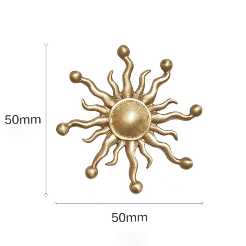 Sunburst Brass Cabinet Knob for Drawers and Wardrobes