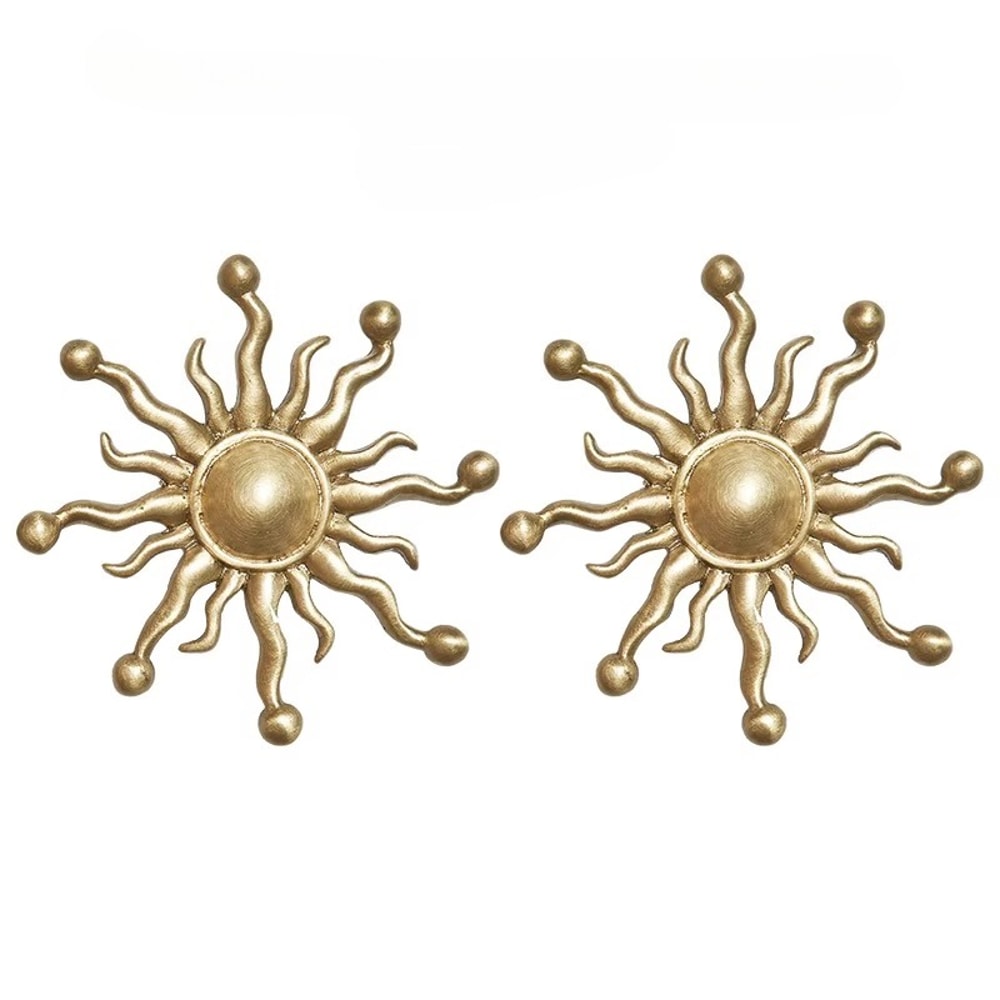 Sunburst Brass Cabinet Knob for Drawers and Wardrobes