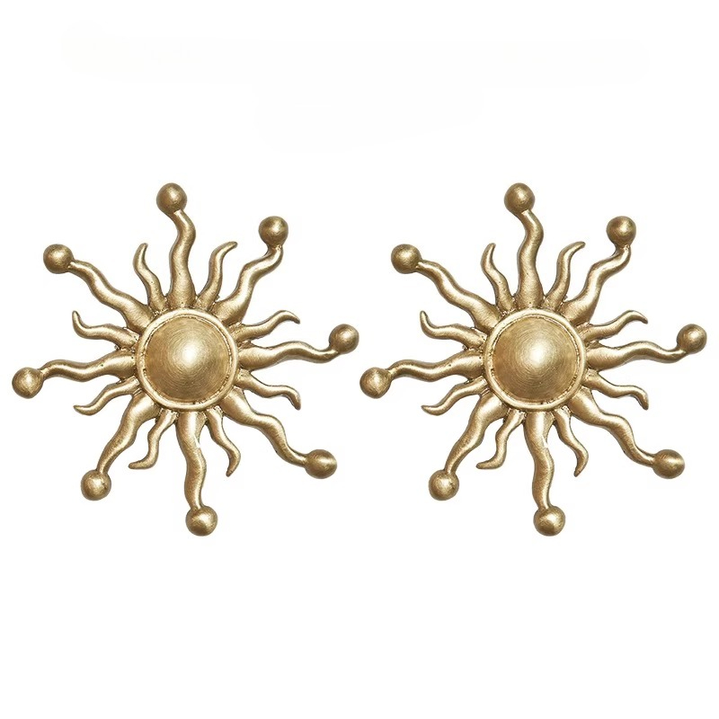 Sunburst Brass Cabinet Knob for Drawers and Wardrobes