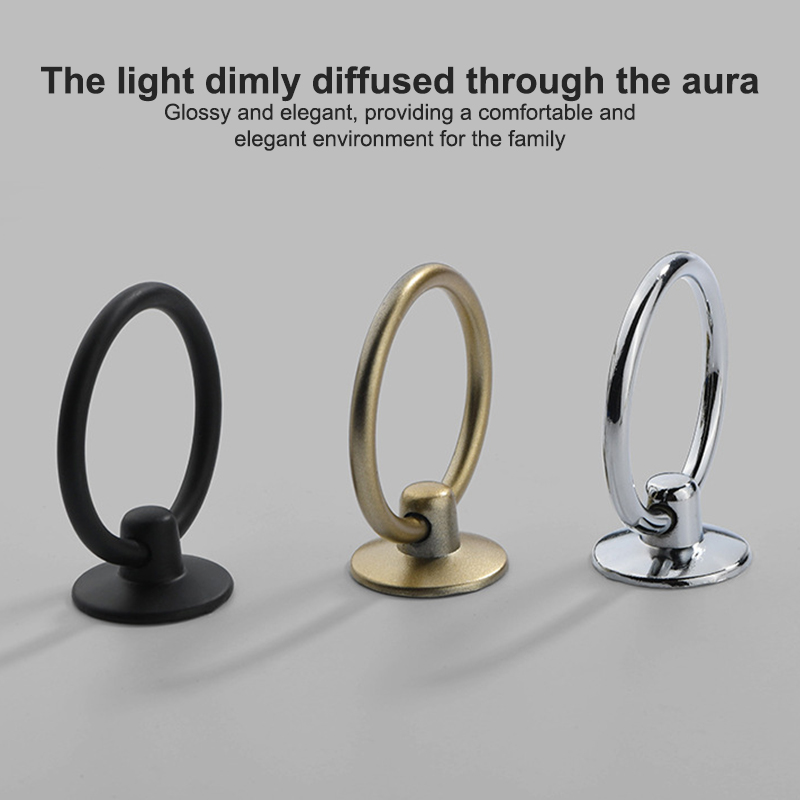 Vintage Ring Pull Cabinet Drawer Knobs Set Antique Brass Jewelry Box Handles 3