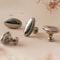 Bright Nickel Oval Brass Cabinet Knob with Beaded Edge