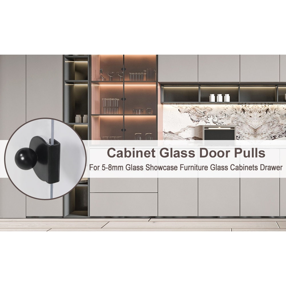 No Drill Glass Cabinet Handle for Doors Showcase Knob