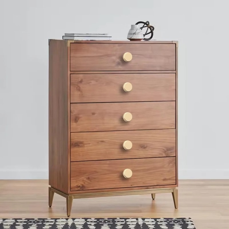 Modern Black Gold Cabinet Knob Round Single Hole Drawer Pull For Cabinets And Dressers 3