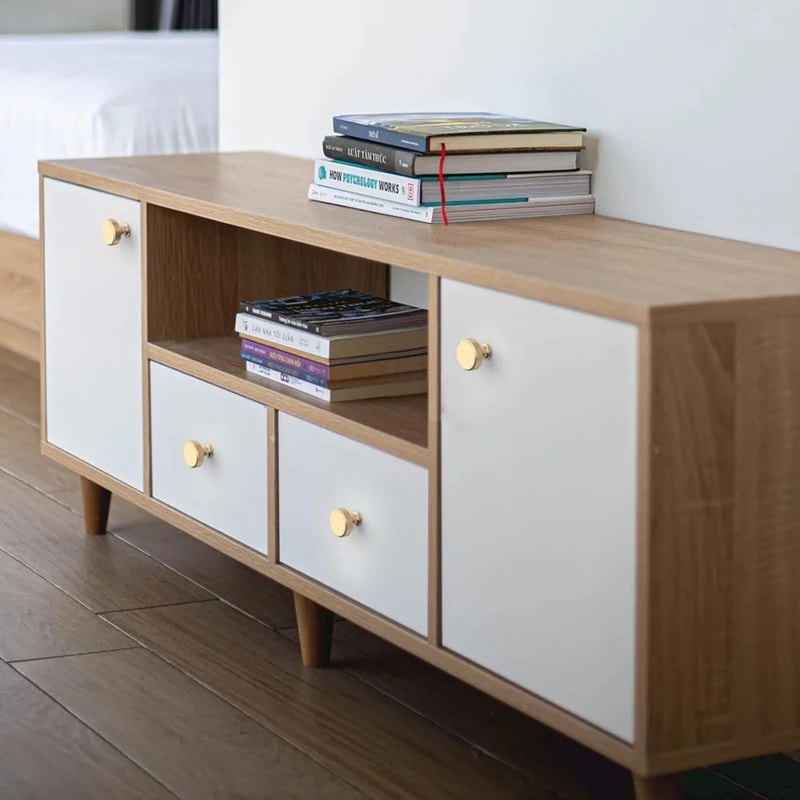 Modern Black Gold Cabinet Knob Round Single Hole Drawer Pull For Cabinets And Dressers 4