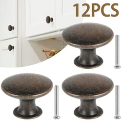 antique bronze cabinet knobs zinc alloy round drawer pulls with screws