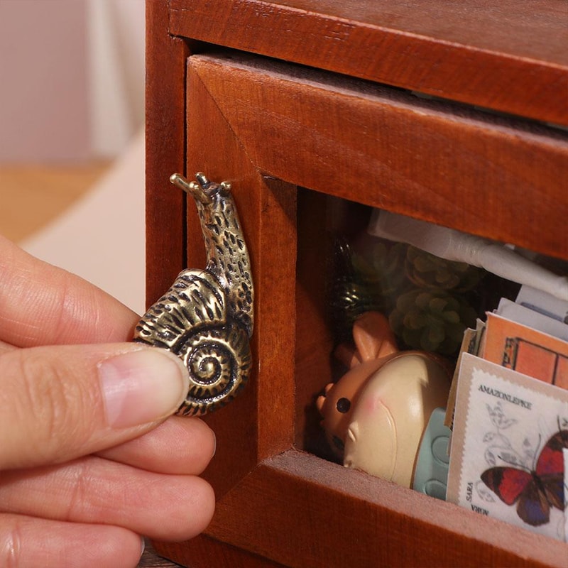 Vintage Brass Snail Cabinet Knob Gold Animal Drawer Pull