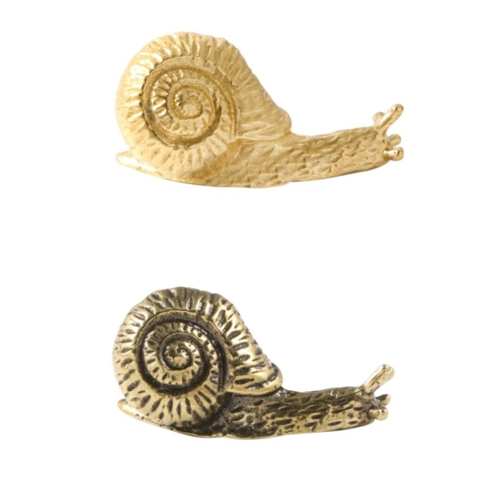 Vintage Brass Snail Cabinet Knob Gold Animal Drawer Pull