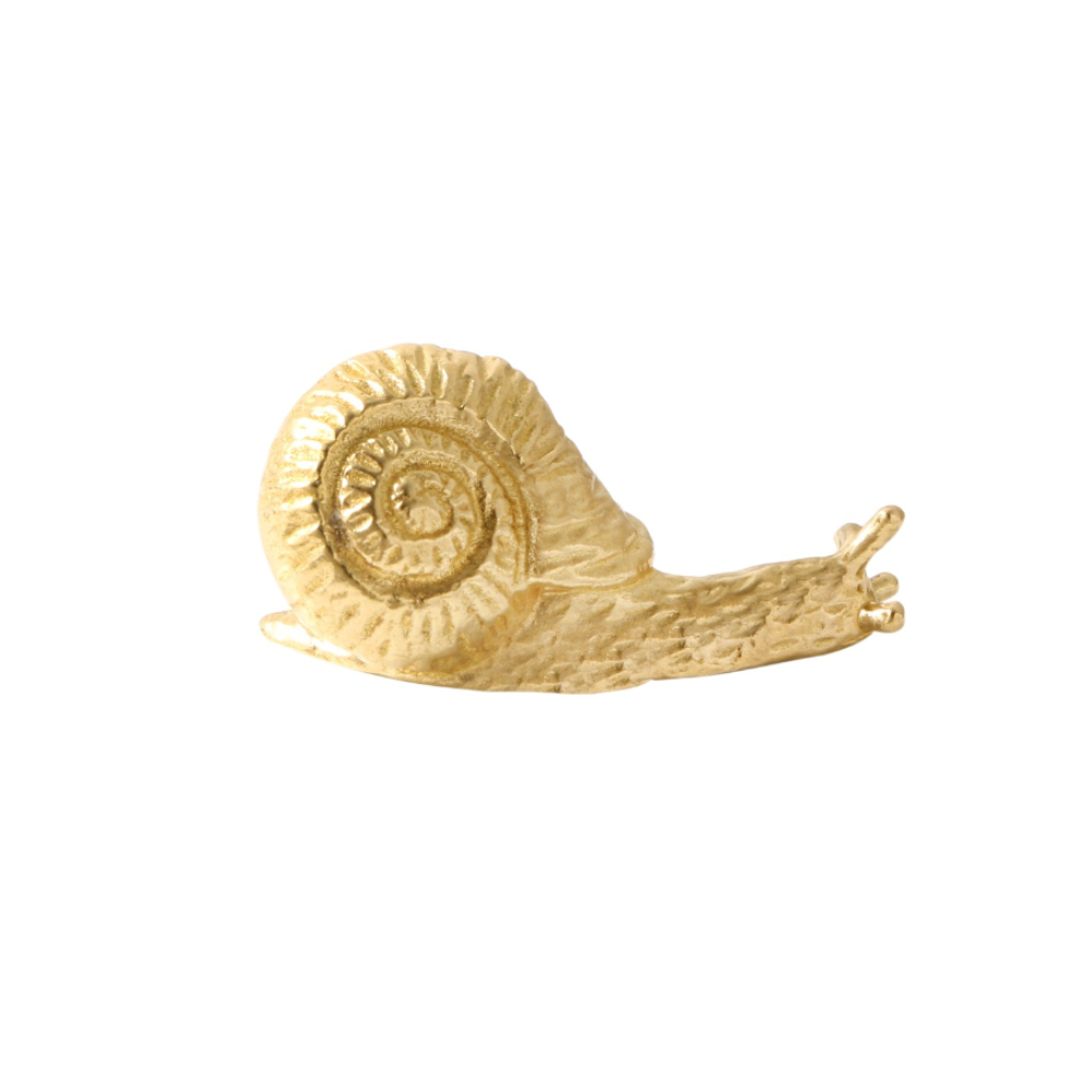 Vintage Brass Snail Cabinet Knob Gold Animal Drawer Pull