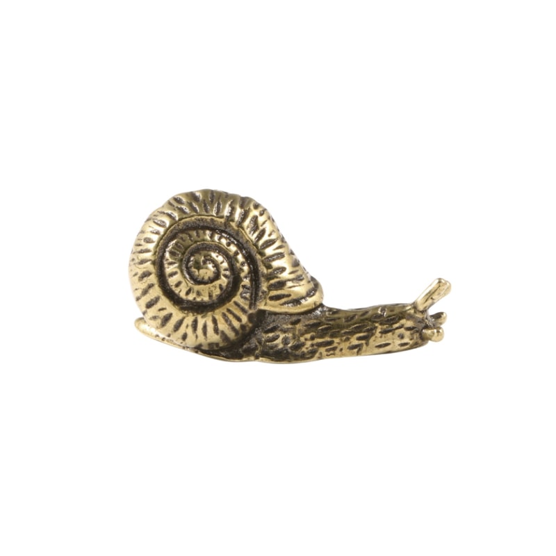 Vintage Brass Snail Cabinet Knob Gold Animal Drawer Pull