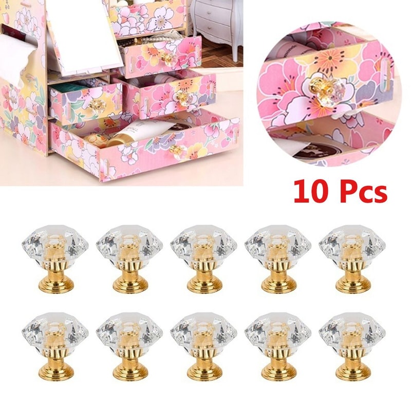 Crystal Cabinet Knobs Diamond Drawer Pulls for Dressers and Cabinets