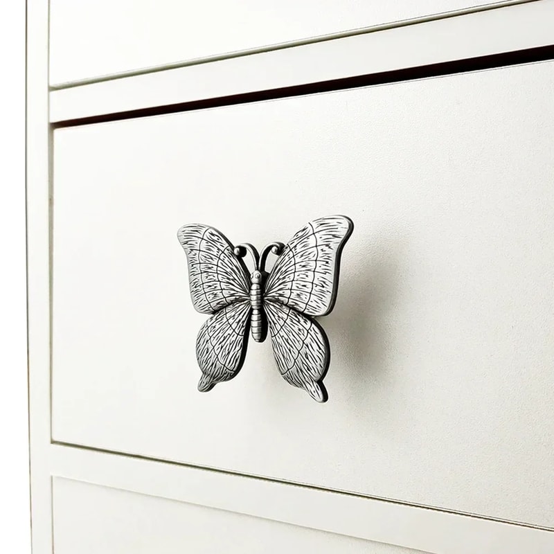Vintage Butterfly Cabinet Knobs Zinc Alloy Drawer Pulls For Dressers And Wardrobes 4