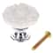 Vintage White Ceramic Cabinet Knob Flower Drawer Pull for Kitchen Cabinets and Dressers
