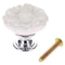 Vintage White Ceramic Cabinet Knob Flower Drawer Pull for Kitchen Cabinets and Dressers