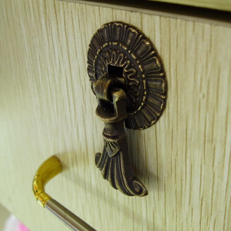Antique Bronze Ring Pull Handles Set for Drawers and Cabinets