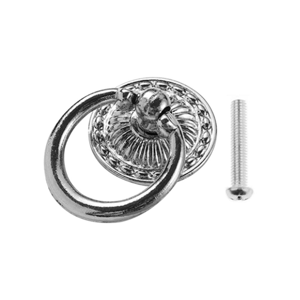 Vintage Ring Pull Cabinet Handle Antique Zinc Alloy Dresser Drawer Knob 6