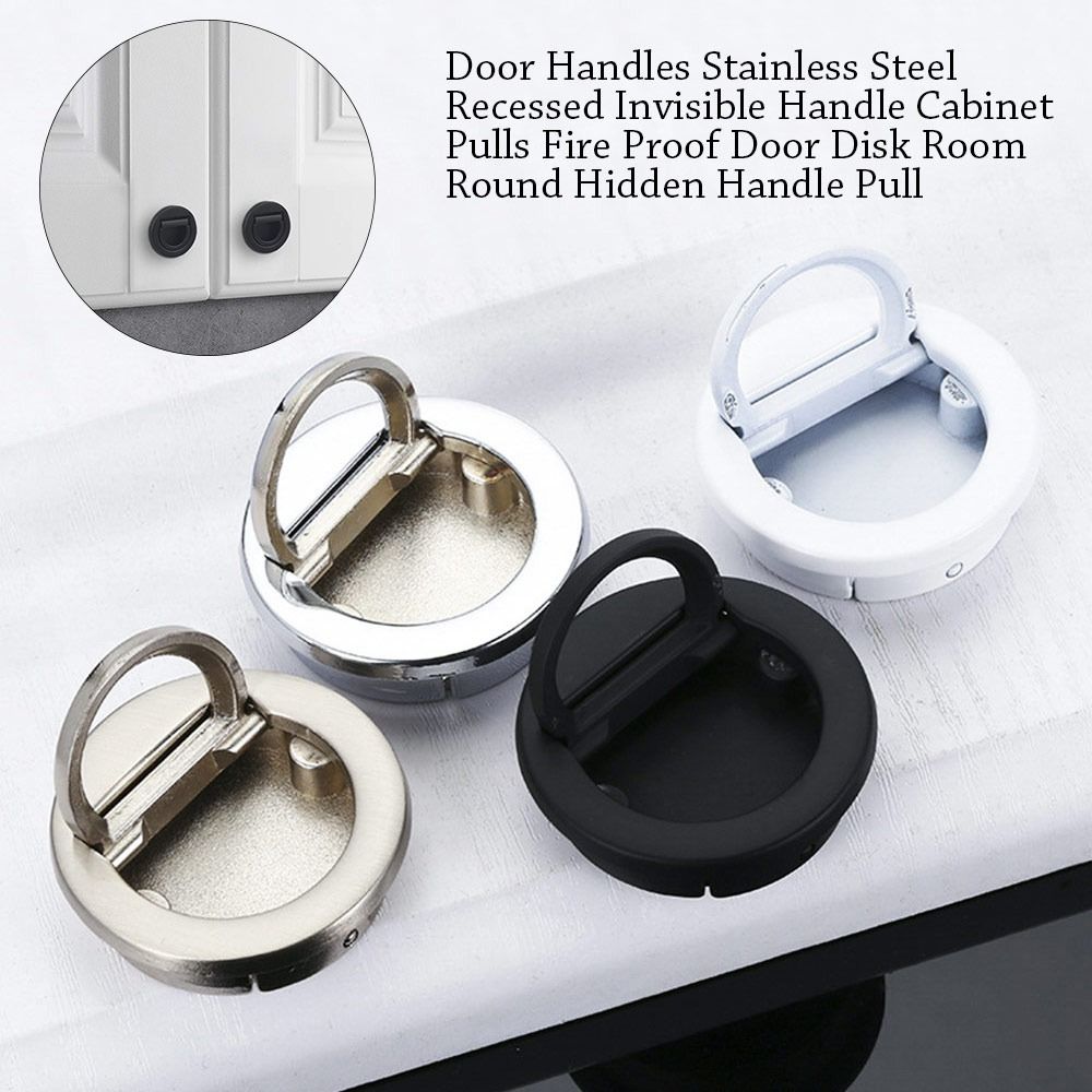 Modern Stainless Steel Recessed Cabinet Handles Hidden Flush Mount Drawer Pulls 0