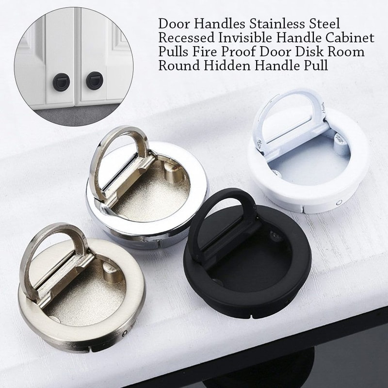 Modern Stainless Steel Recessed Cabinet Handles Hidden Flush Mount Drawer Pulls 0