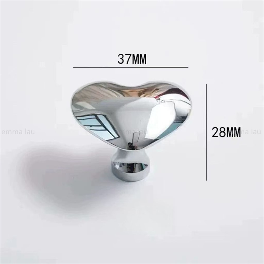 Heart Cabinet Knobs in Chrome for Drawers, Cabinets and Wardrobes