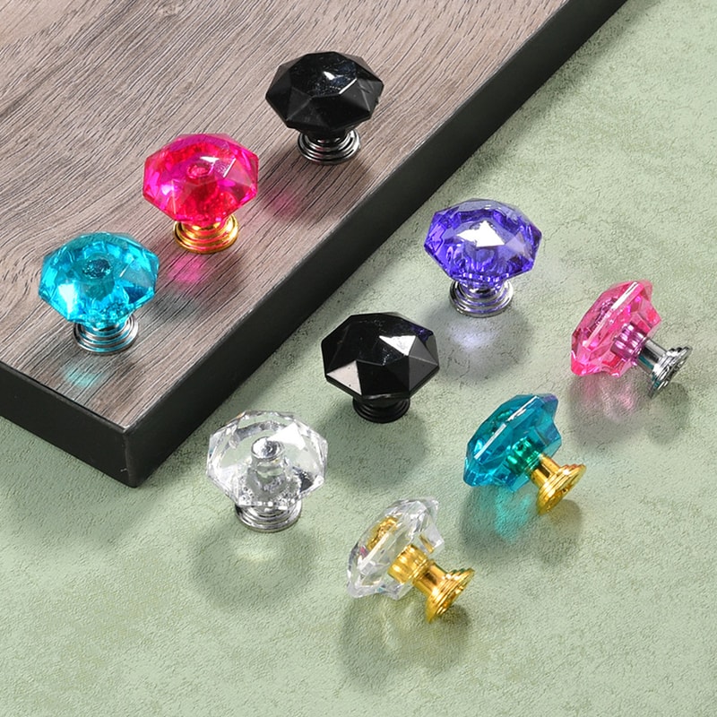 Clear Crystal Drawer Knobs Diamond Acrylic Cabinet Knobs For Dressers And Cabinets 2