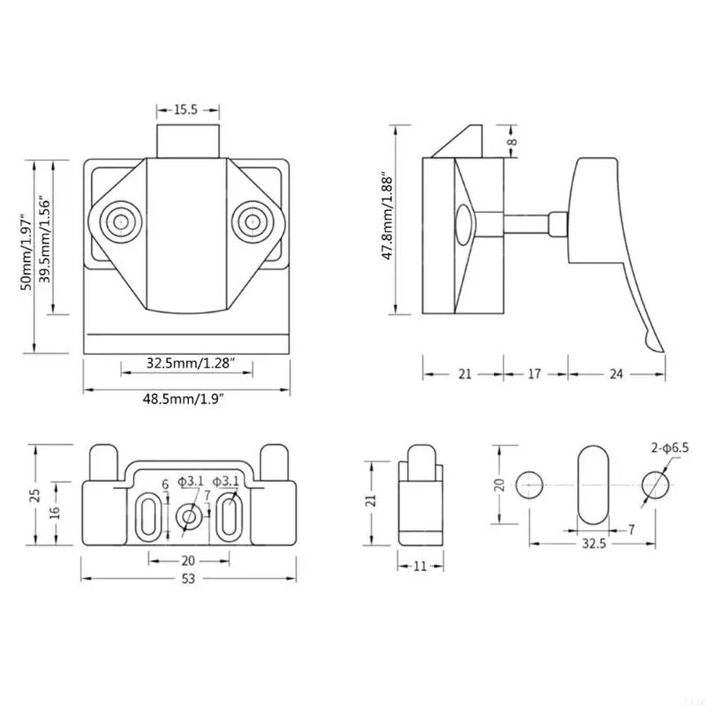 Zinc Alloy Push Button Door Latch For RV Cabinet Caravan Cupboard And Drawer Doors 5