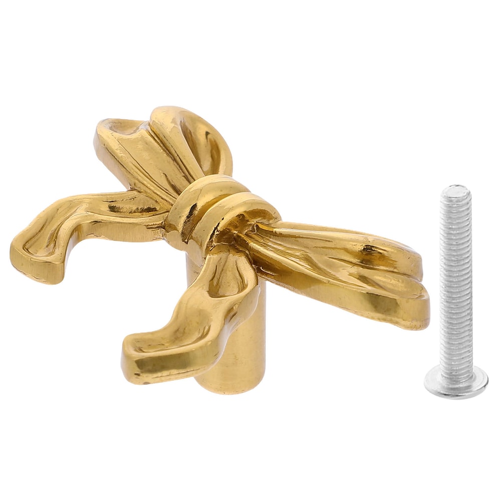 Vintage Brass Bow Cabinet Knob Decorative Drawer Pull