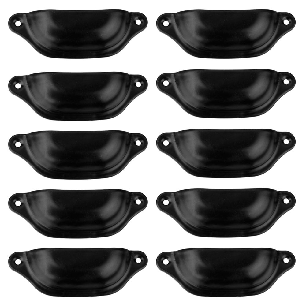 Vintage Black Shell Drawer Pulls Pack Zinc Alloy Cabinet Knobs