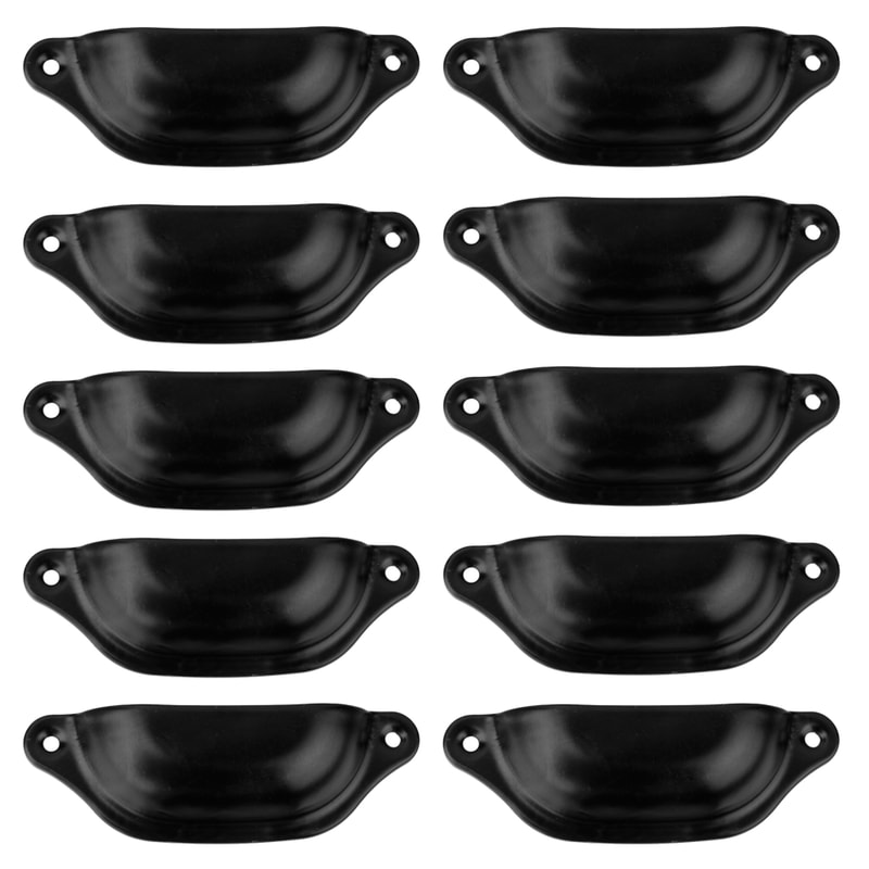 Vintage Black Shell Drawer Pulls Pack Zinc Alloy Cabinet Knobs