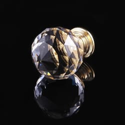 golden crystal cabinet knobs set luxury glass drawer handles for kitchen & furniture