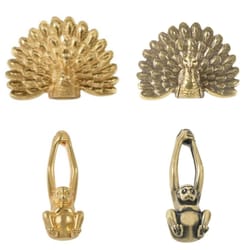 gold peacock brass cabinet knob vintage drawer pull