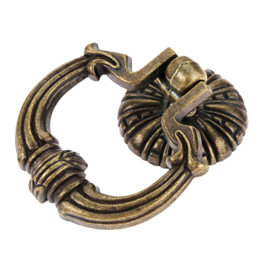 Antique Bronze Drawer Ring Pull Vintage Cabinet Hardware