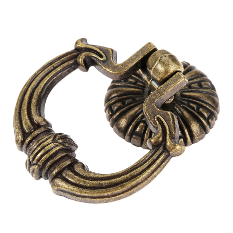 Antique Bronze Drawer Ring Pull Vintage Cabinet Hardware