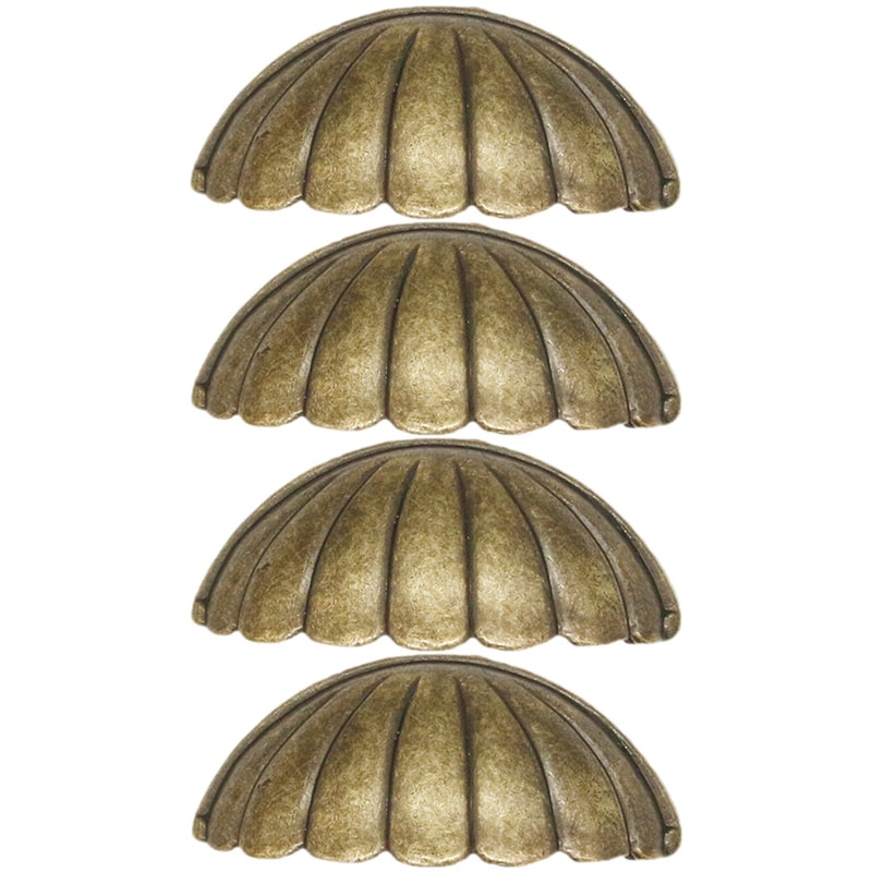 Vintage Shell Drawer Pulls Set Zinc Alloy Cabinet Handles