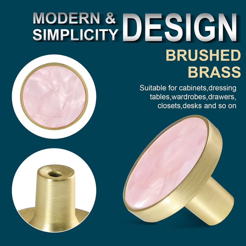 Decorative Drawer Pulls With Brushed Gold Cabinet Knobs 5