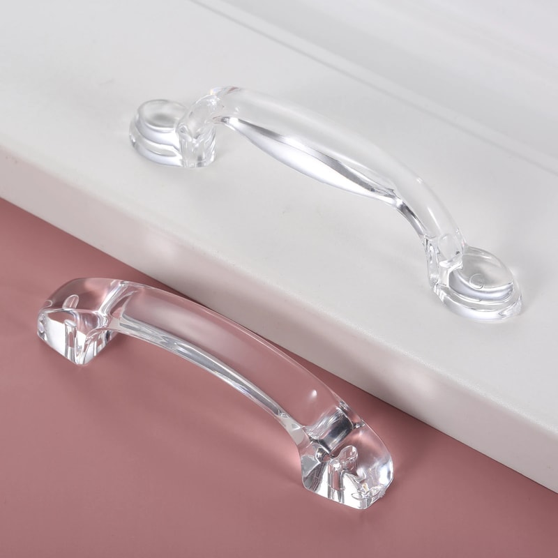 Crystal Clear Acrylic Cabinet Pull Handle for Drawers and Furniture