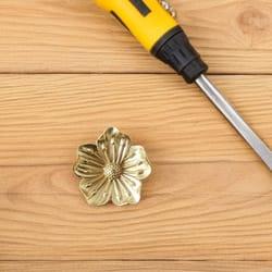 vintage brass flower cabinet knob for drawers and doors