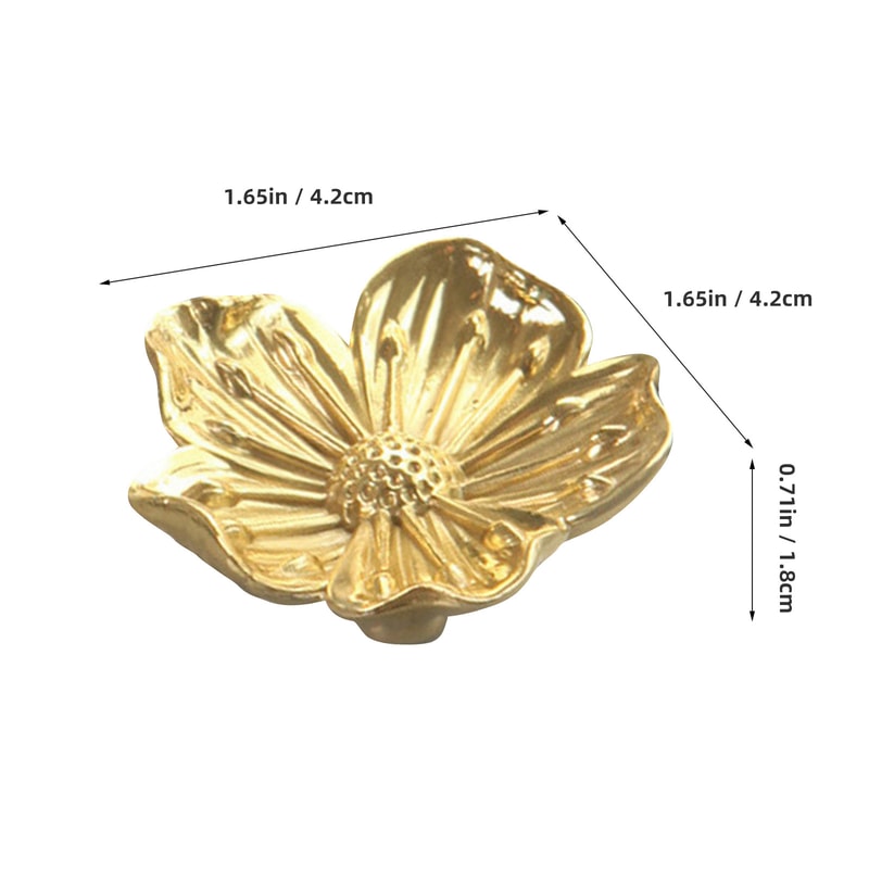 Vintage Brass Flower Cabinet Knob for Drawers and Doors