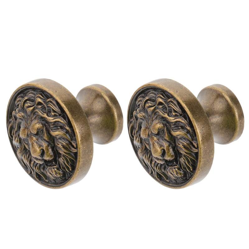 Retro Lion Head Cabinet Knobs Zinc Alloy Drawer Pulls