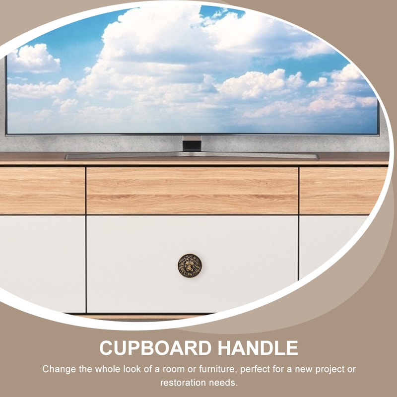 Retro Lion Head Cabinet Knobs Zinc Alloy Drawer Pulls