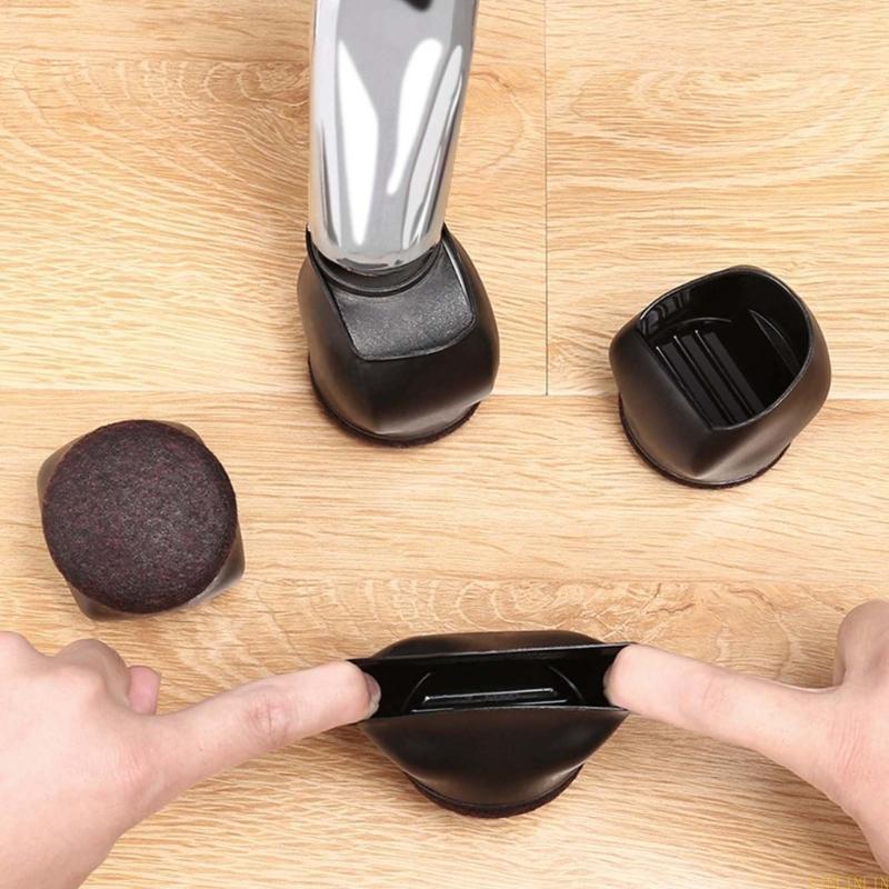 Silicone Felt Chair Caster Cups Floor Protectors Set
