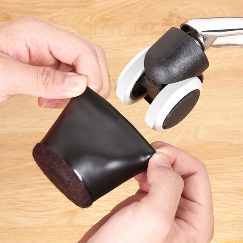Silicone Felt Chair Caster Cups Floor Protectors Set